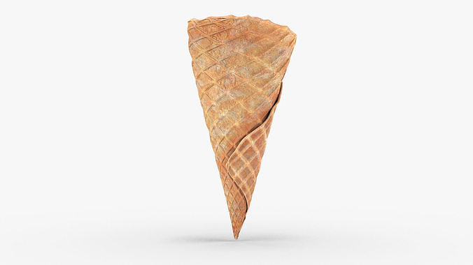 Ice cream Waffle Cone Low-poly 3D model 3