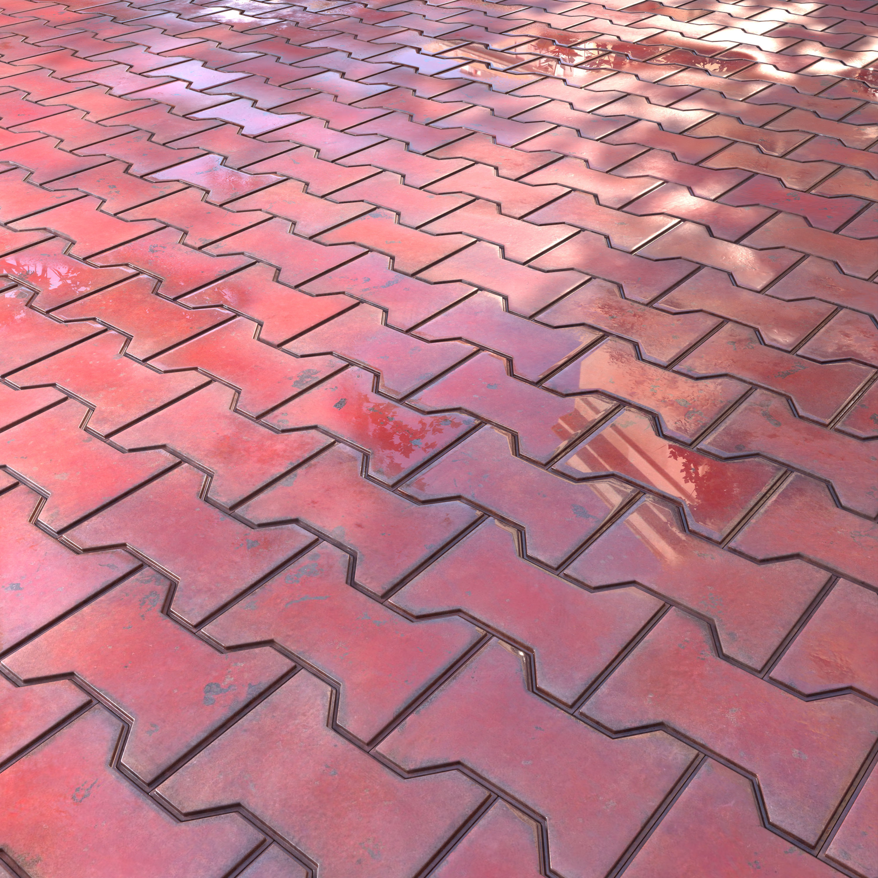 stone walkway paving 3d model - set 001 3D model_1