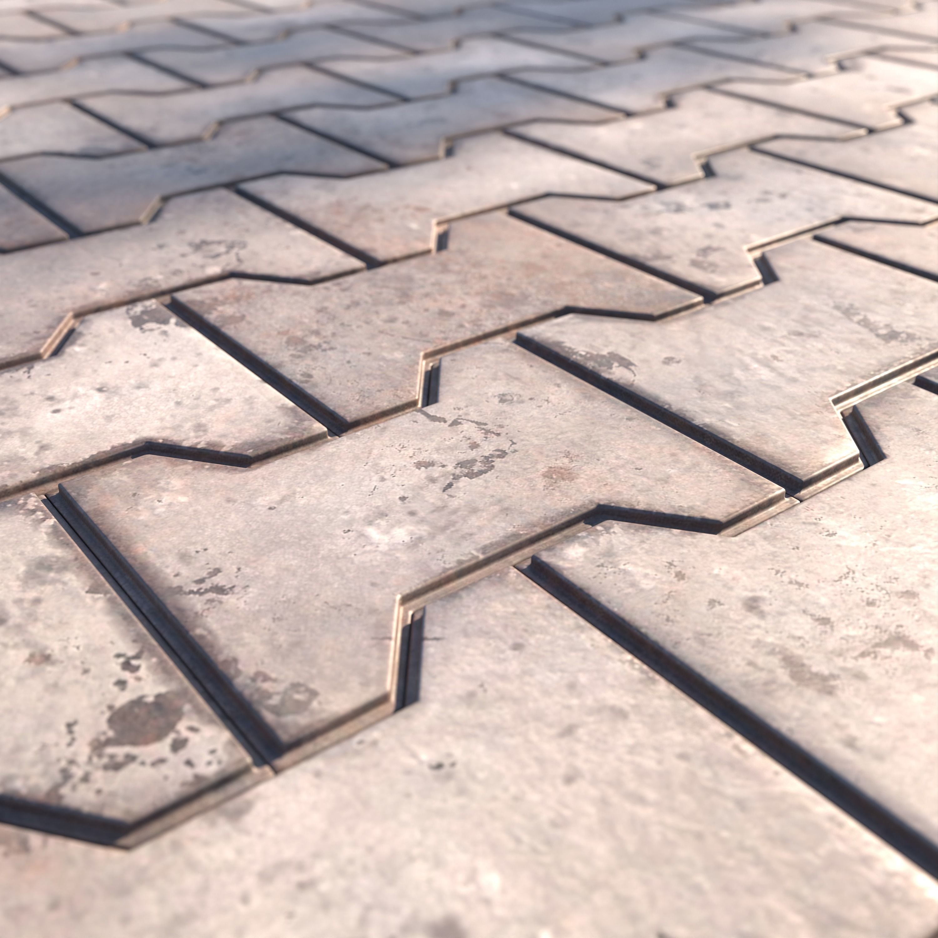 stone walkway paving 3d model - set 001 3D model_5
