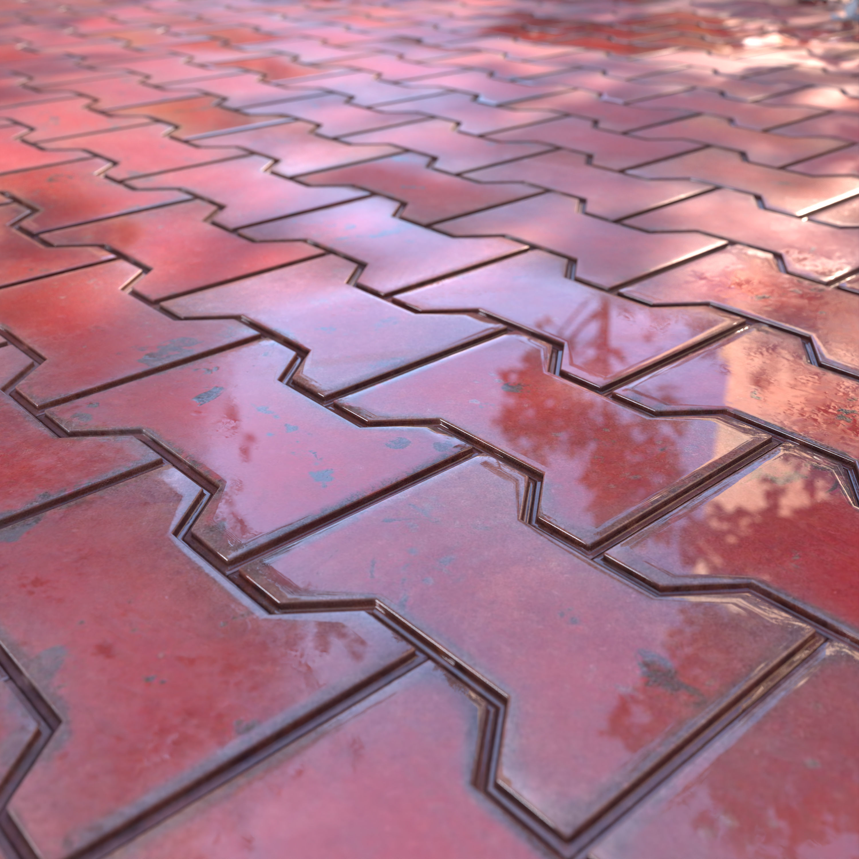 stone walkway paving 3d model - set 001 3D model_3