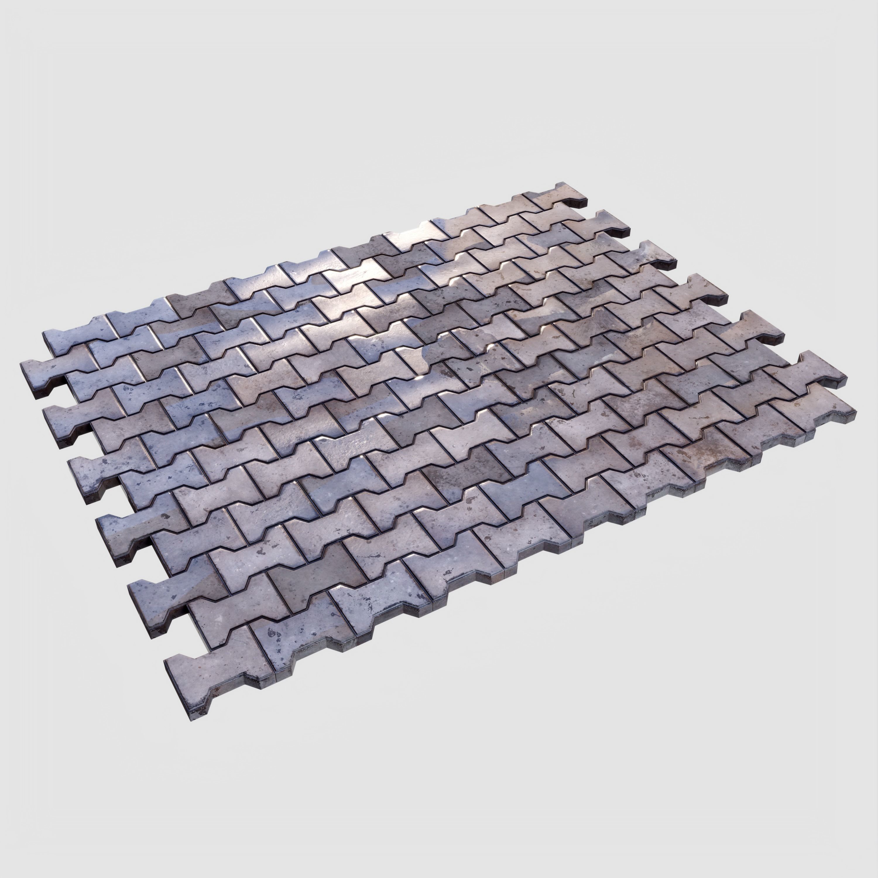 stone walkway paving 3d model - set 001 3D model_8