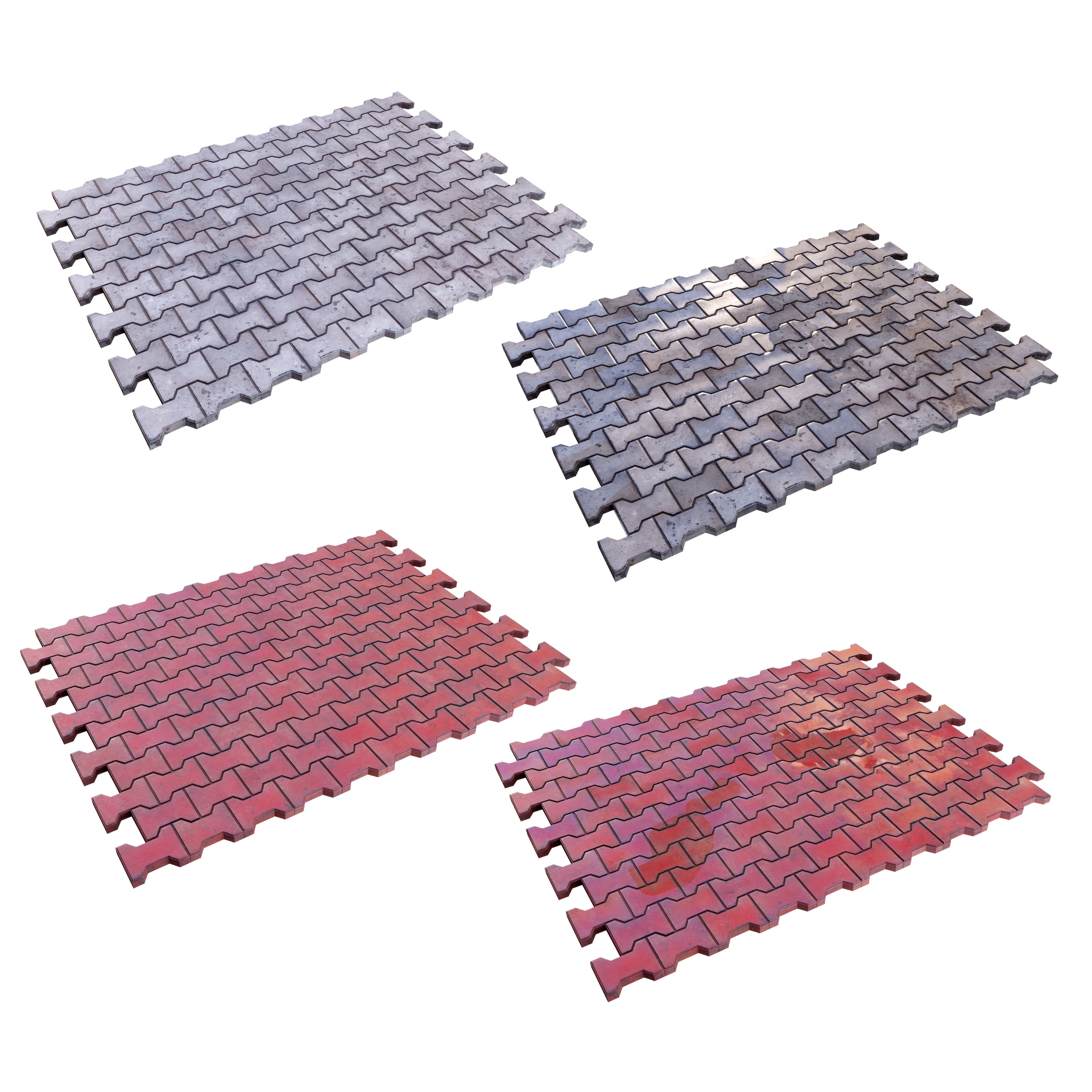 stone walkway paving 3d model - set 001 3D model_10