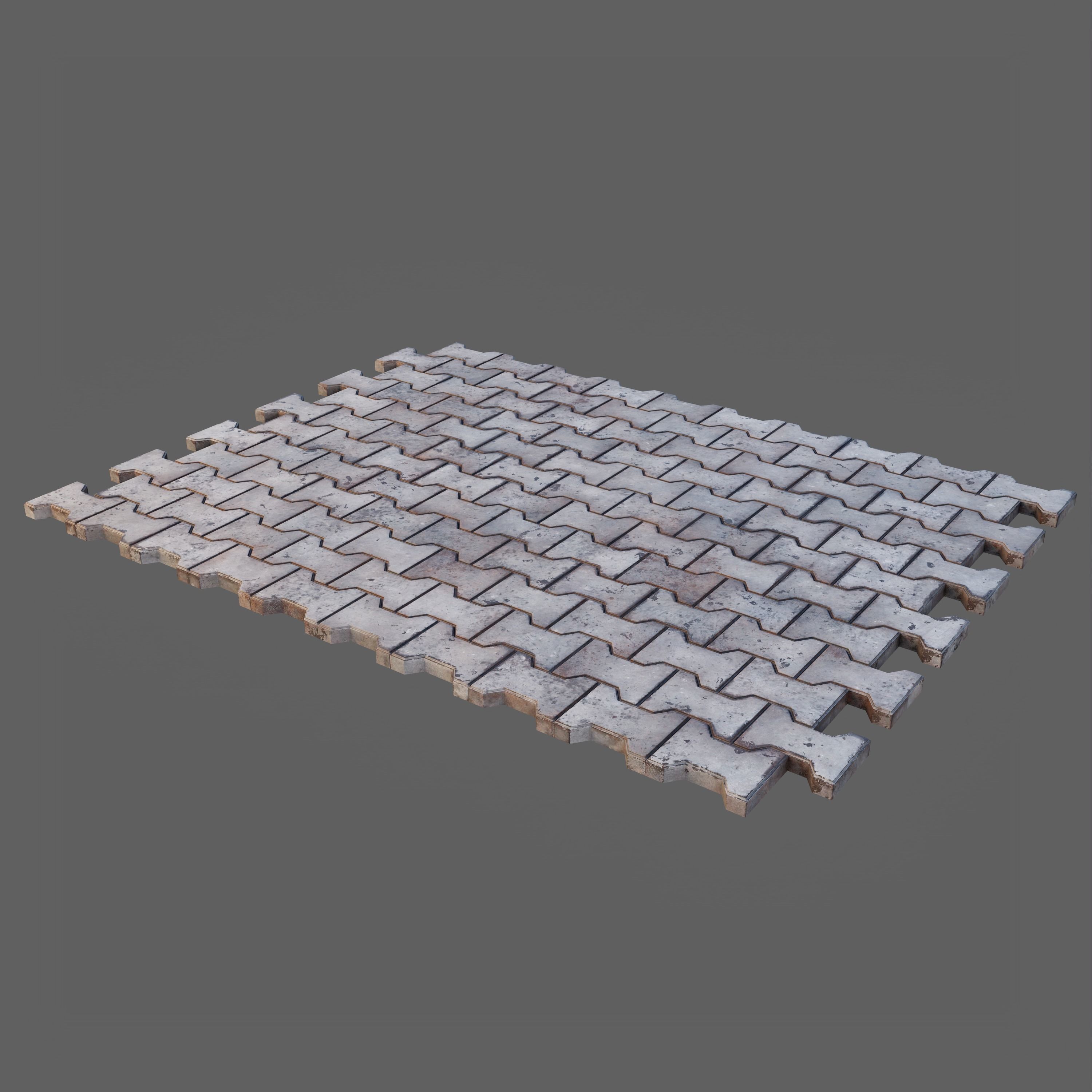 stone walkway paving 3d model - set 001 3D model_7