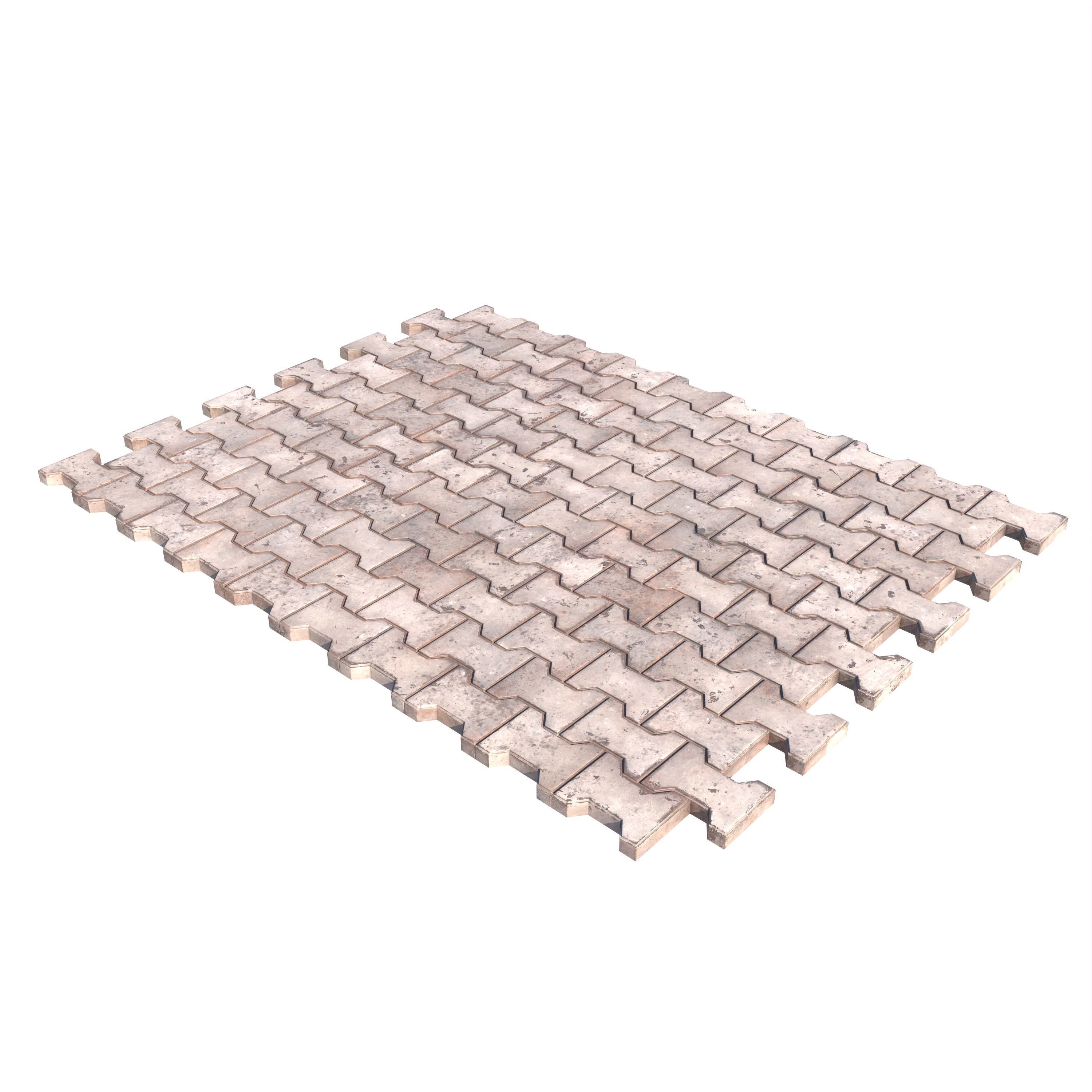 stone walkway paving 3d model - set 001 3D model_11