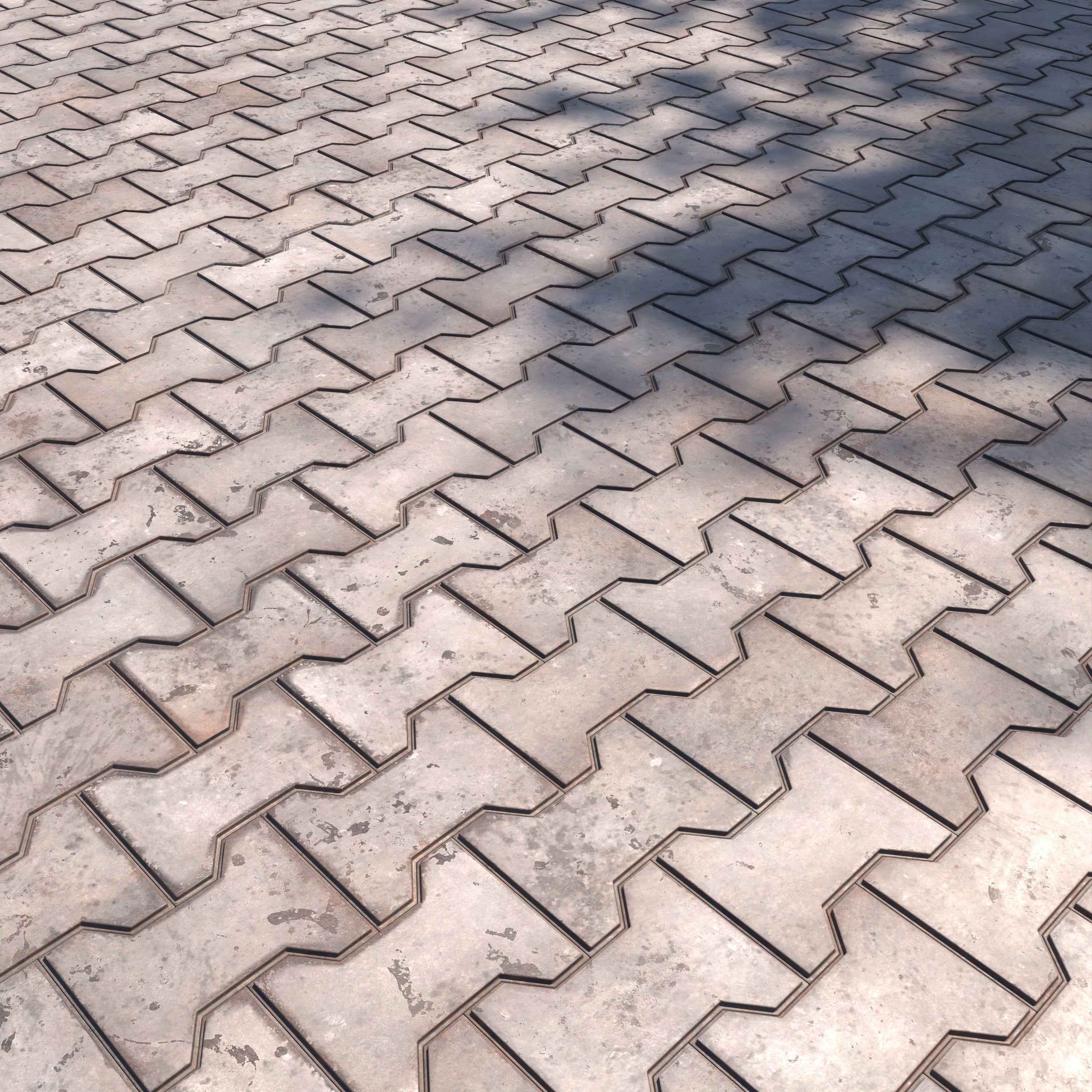 stone walkway paving 3d model - set 001 3D model_2