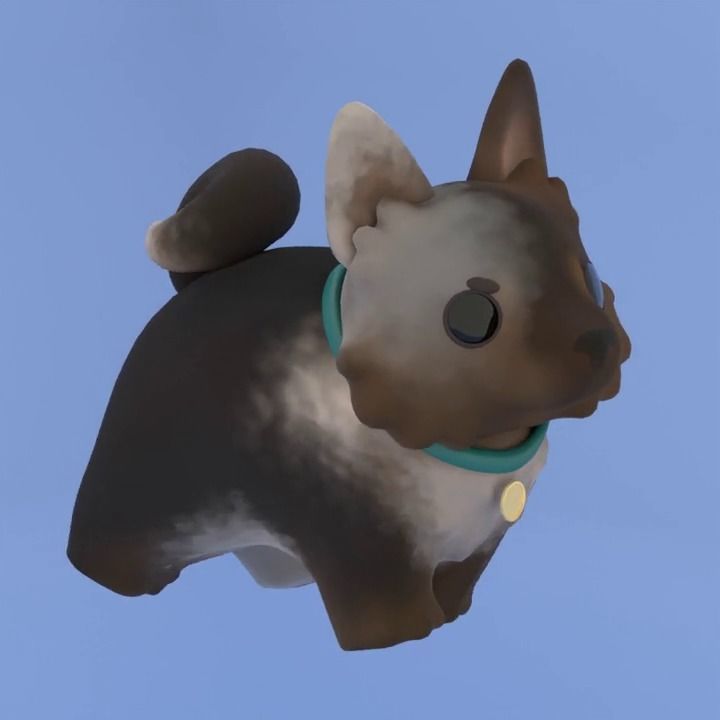 Animated Cartoon Dogs Set  Low-poly 3D model_3