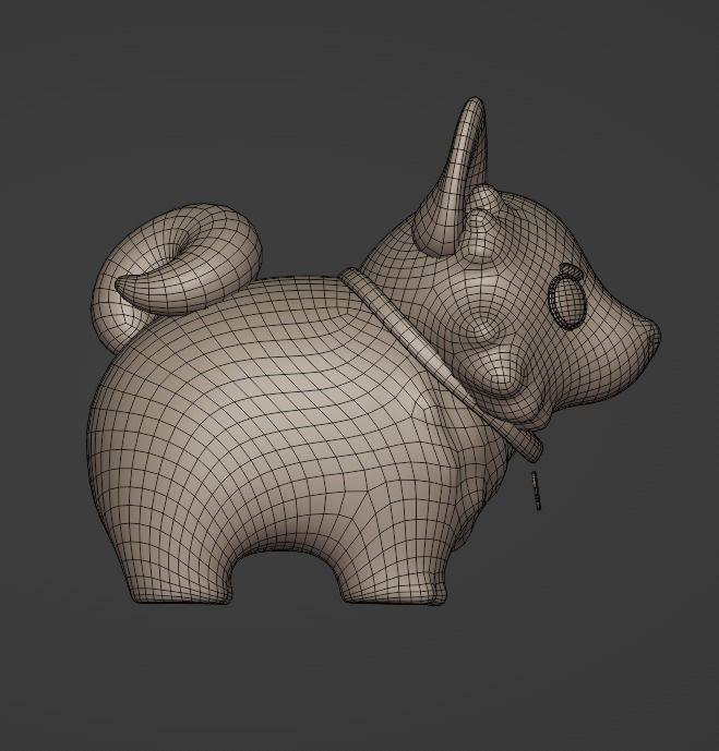 Animated Cartoon Dogs Set  Low-poly 3D model_7