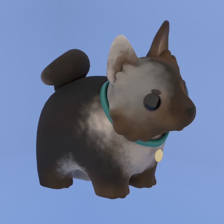 Animated Cartoon Dogs Set  Low-poly 3D model_9