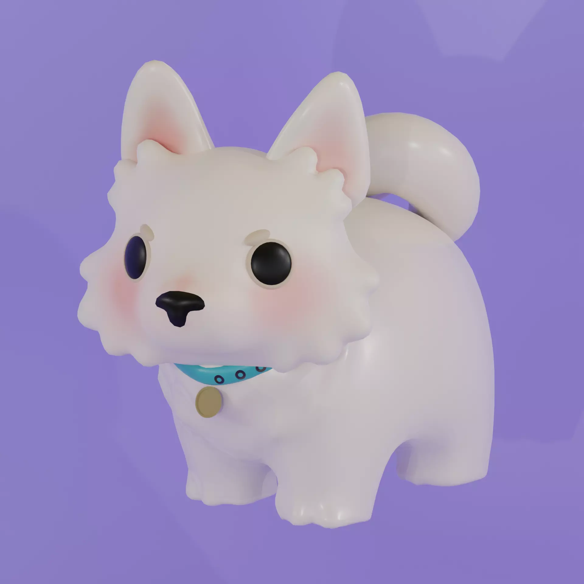 Animated Cartoon Dogs Set  Low-poly 3D model_0