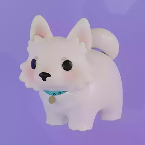 Animated Cartoon Dogs Set  Low-poly 3D model