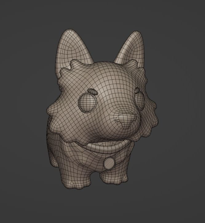 Animated Cartoon Dogs Set  Low-poly 3D model_6