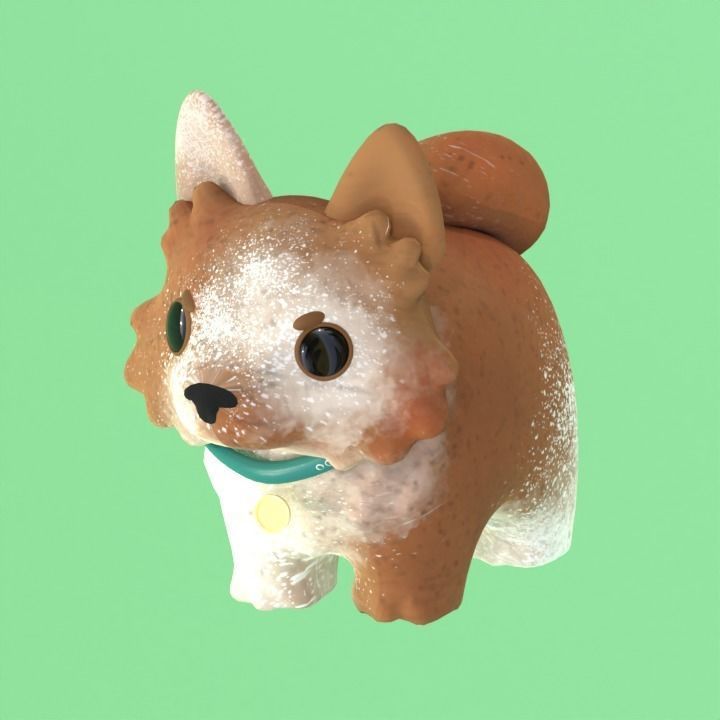 Animated Cartoon Dogs Set  Low-poly 3D model_8