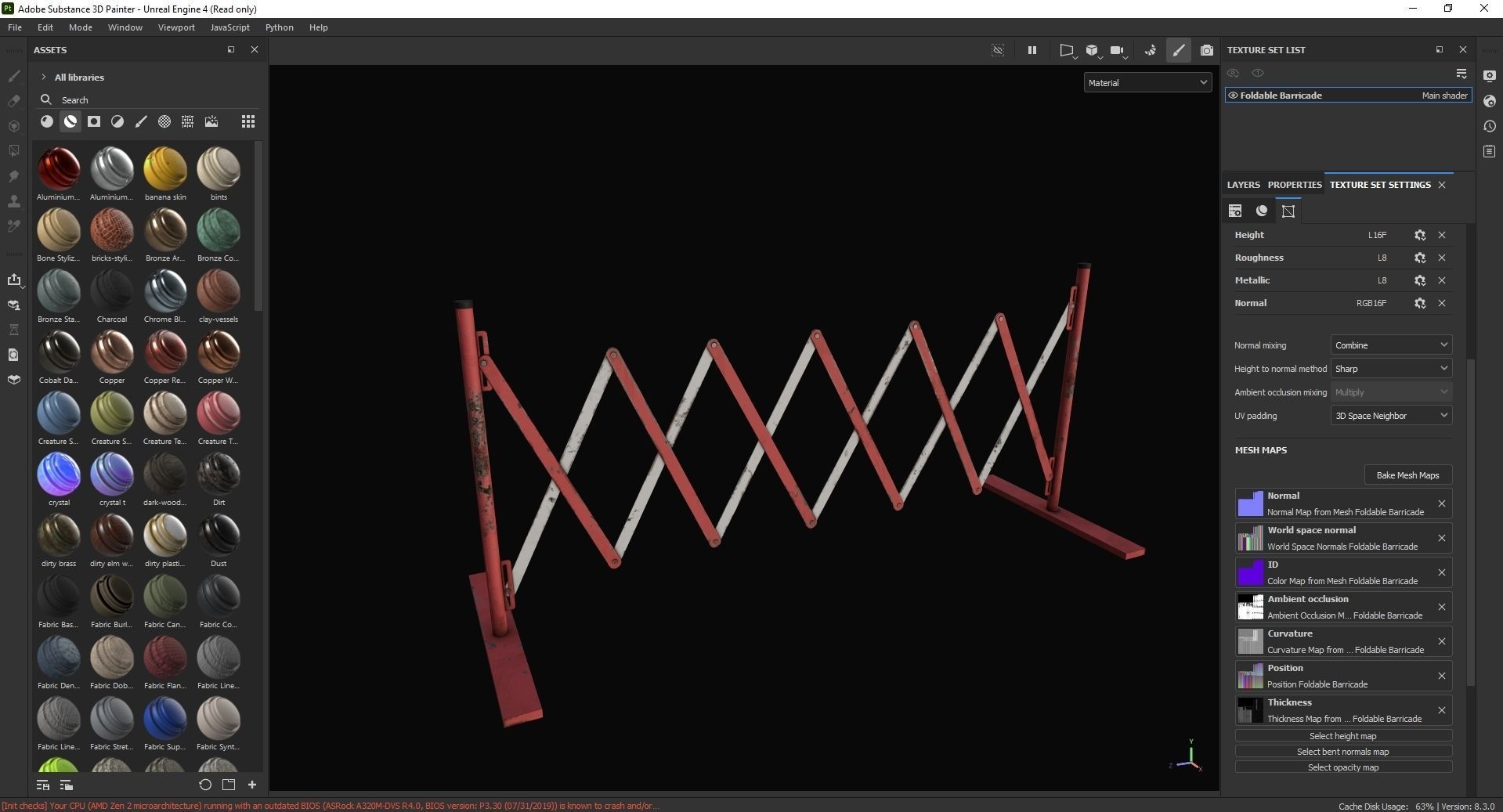 Foldable Barricade 3D Model Low-poly 3D model_7