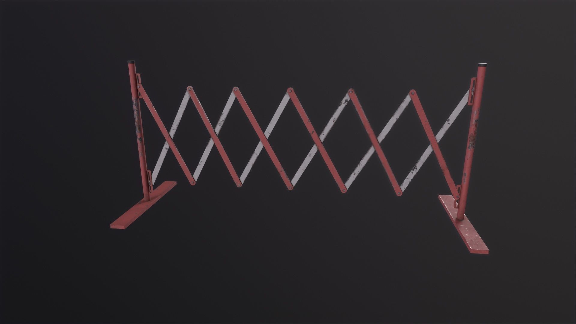 Foldable Barricade 3D Model Low-poly 3D model_3