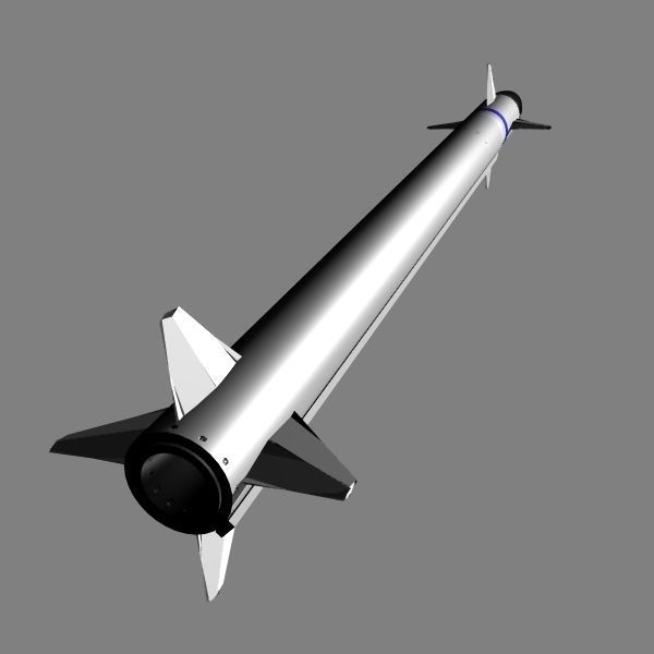 Barak 8 Missile Low-poly 3D model_3