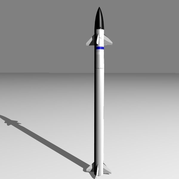 Barak 8 Missile Low-poly 3D model_1