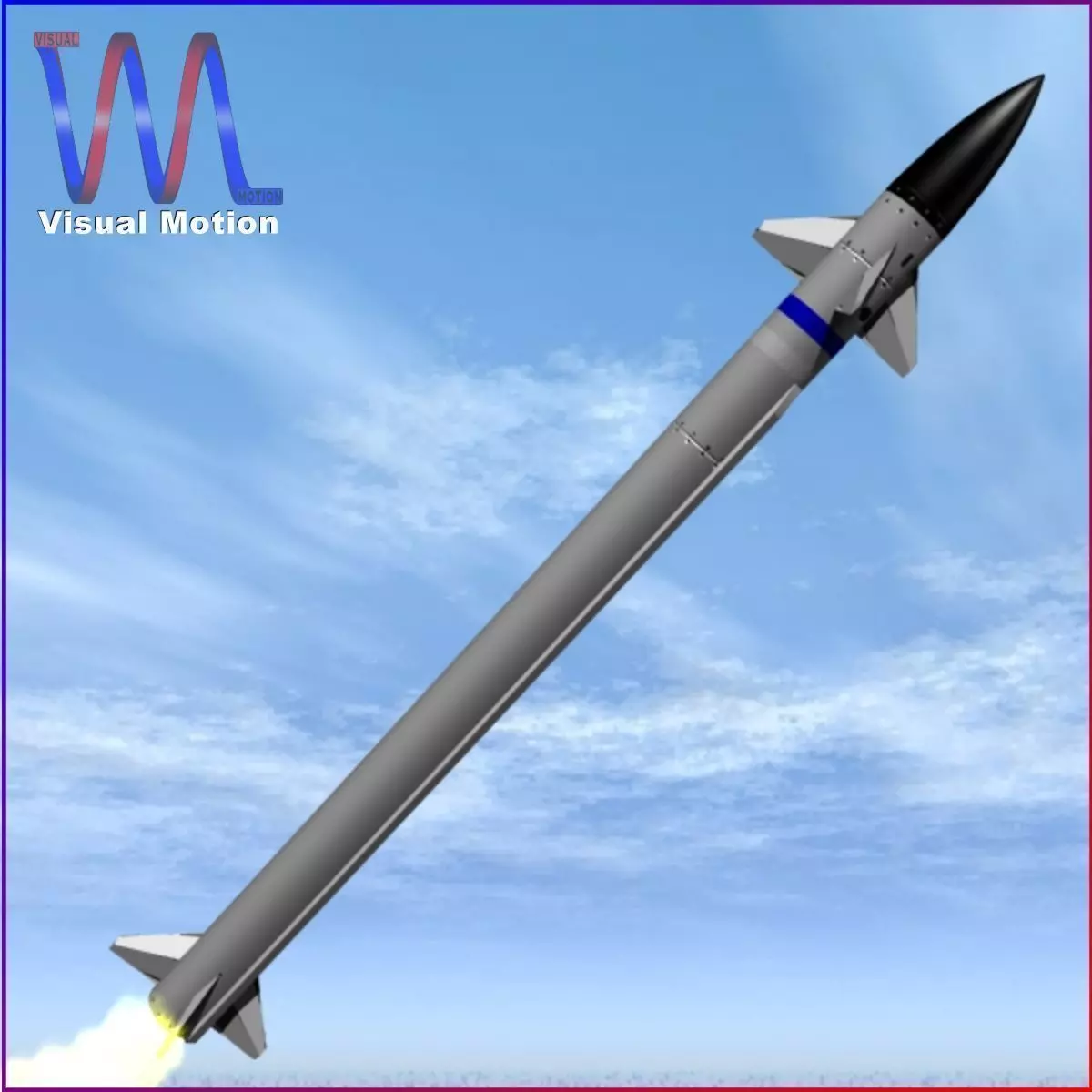 Barak 8 Missile Low-poly 3D model_0