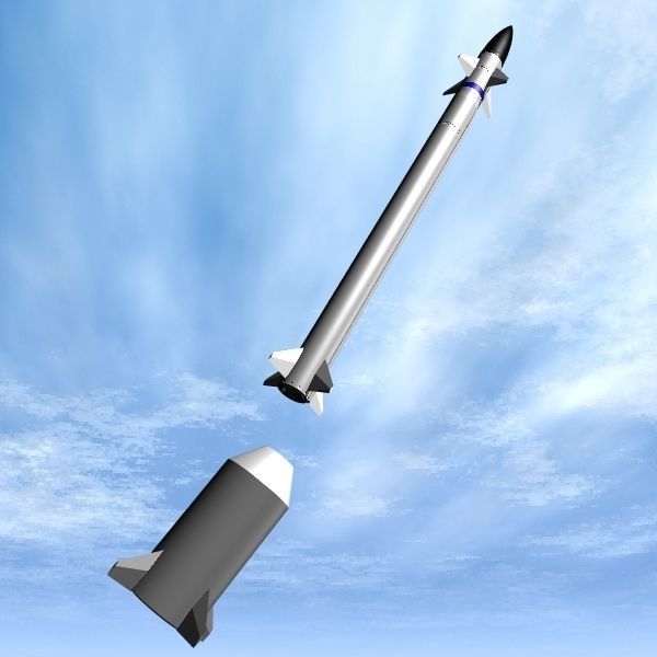 Barak 8 ER Missile Low-poly 3D model_1