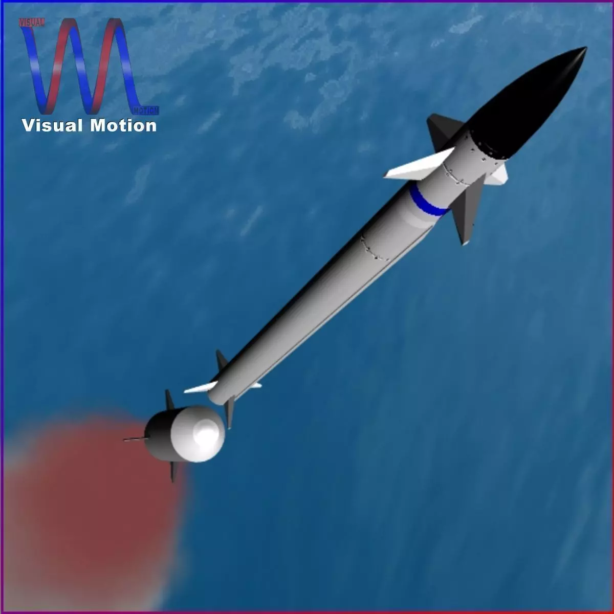 Barak 8 ER Missile Low-poly 3D model_0