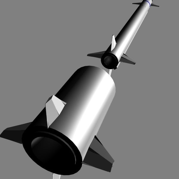 Barak 8 ER Missile Low-poly 3D model_3