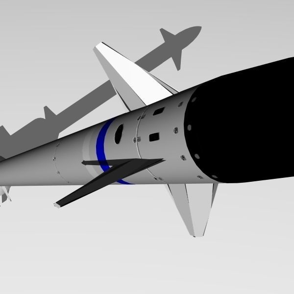 Barak 8 ER Missile Low-poly 3D model_4