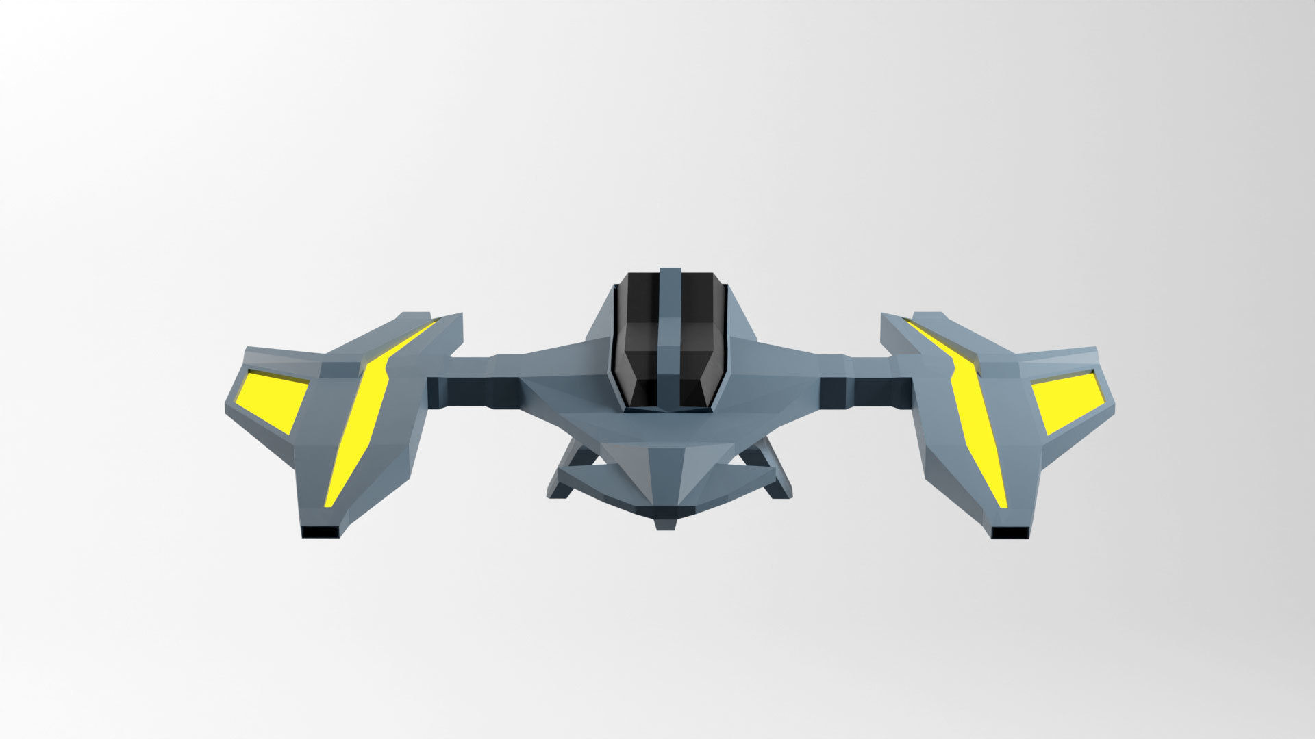 Craft Spaceship 3D Model Low-poly 3D model_2