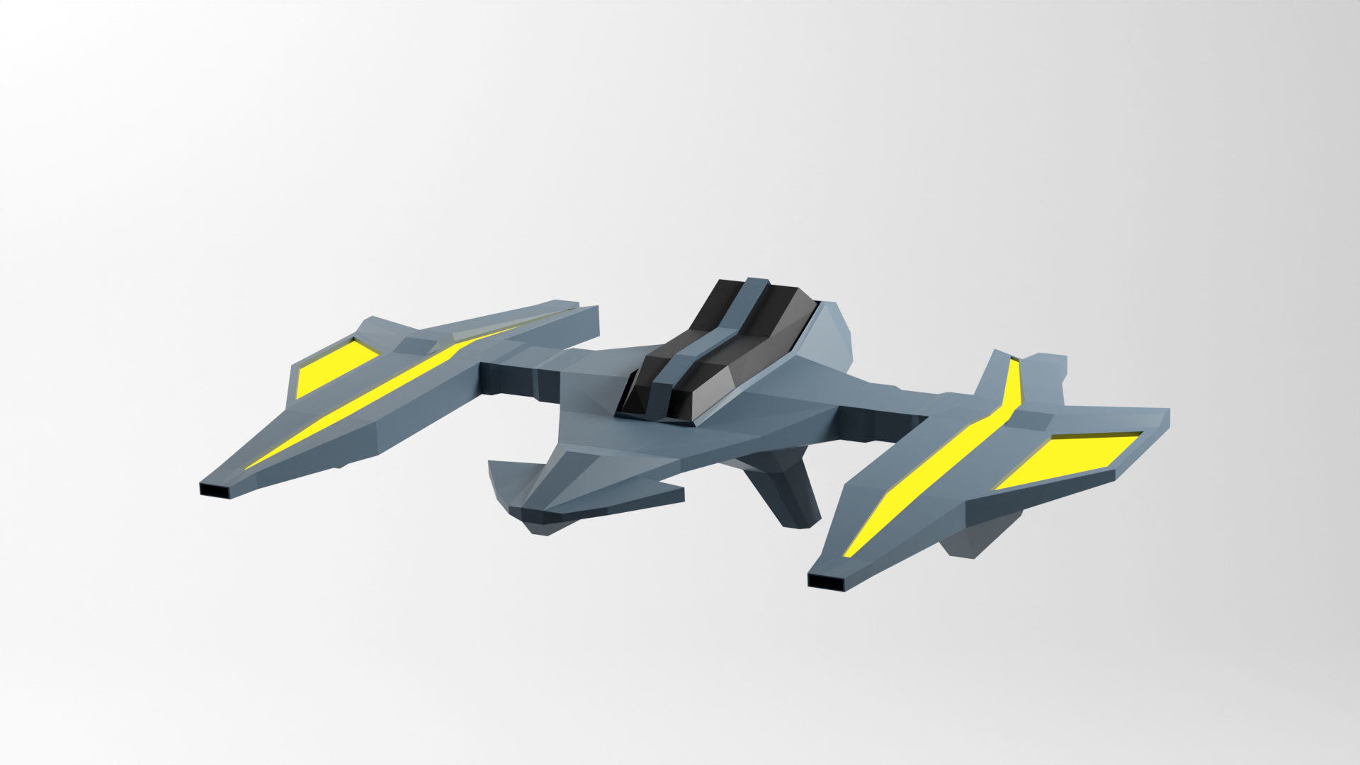 Craft Spaceship 3D Model Low-poly 3D model_3