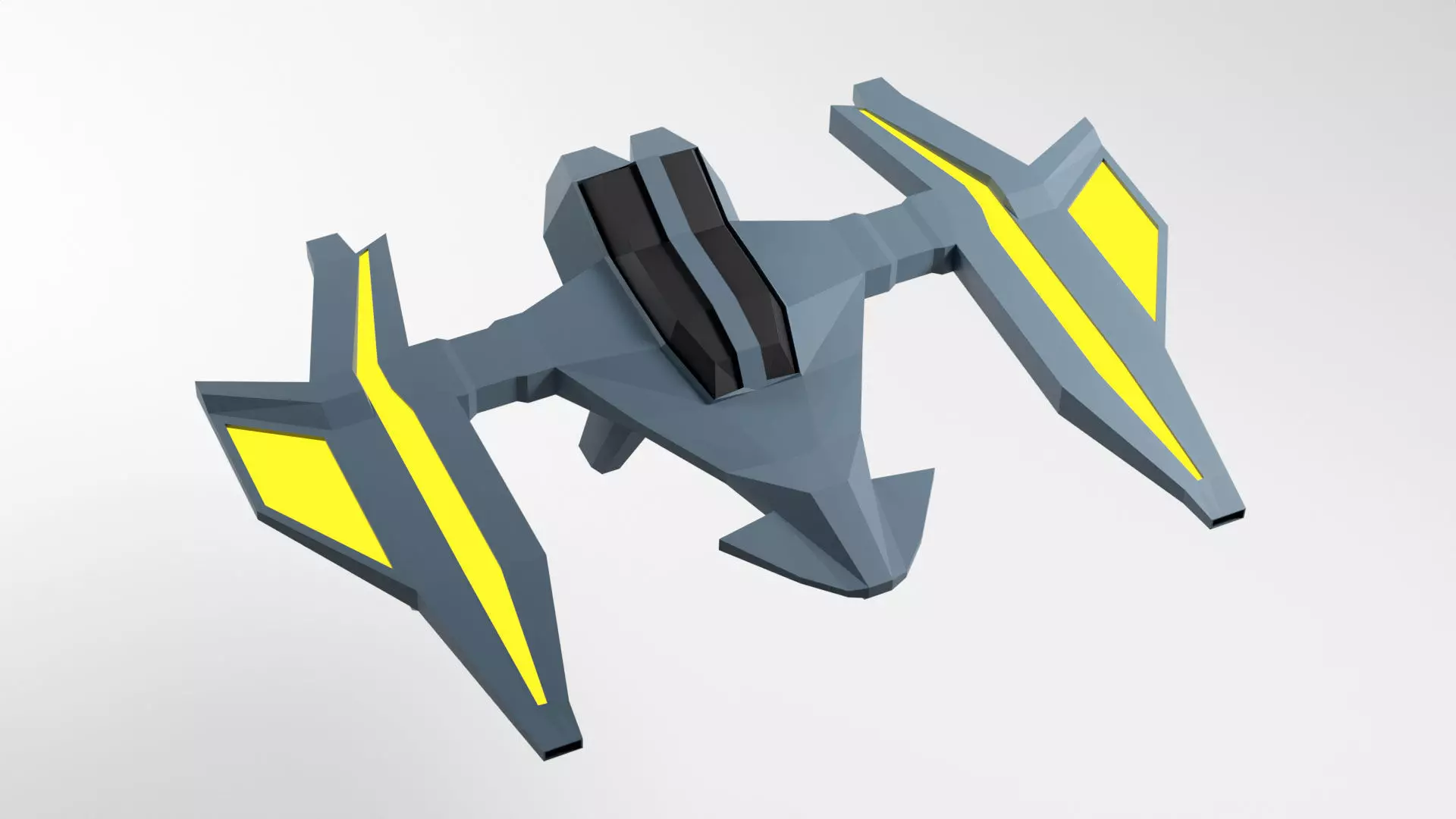 Craft Spaceship 3D Model Low-poly 3D model_0