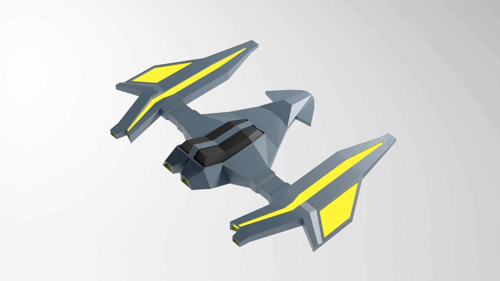 Craft Spaceship 3D Model Low-poly 3D model_12