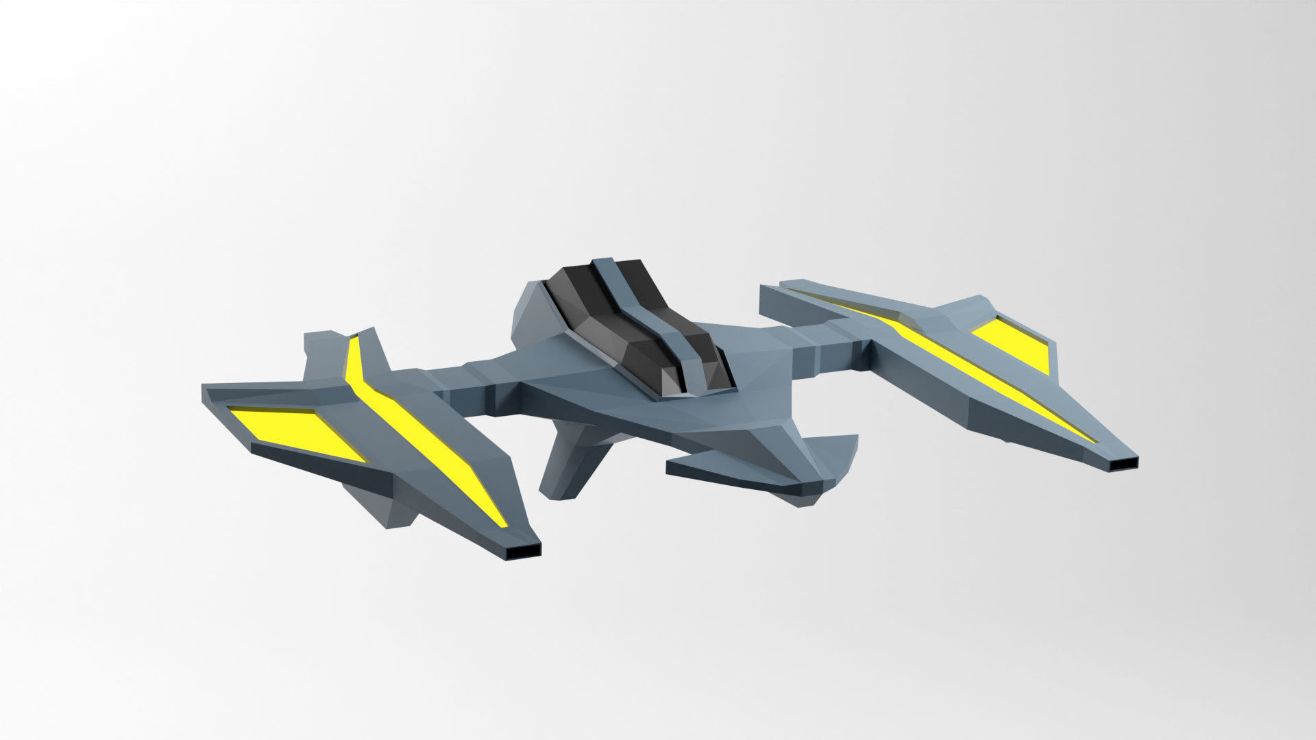 Craft Spaceship 3D Model Low-poly 3D model_1