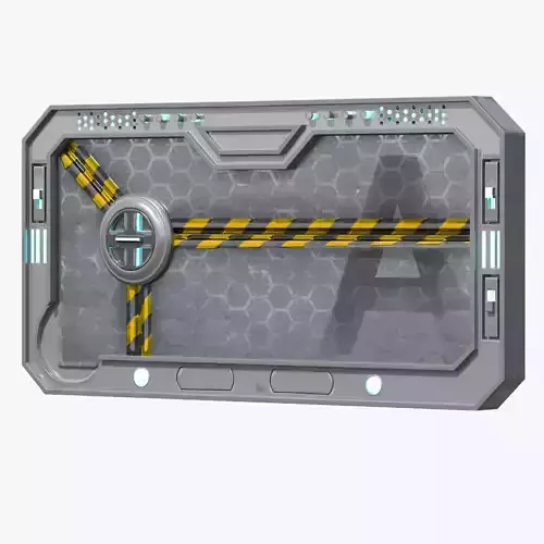 Animated Sci-fi Gate T1 Low-poly 3D model
