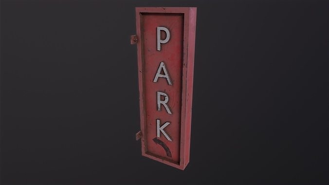Parking sign 3D Model Low-poly 3D model