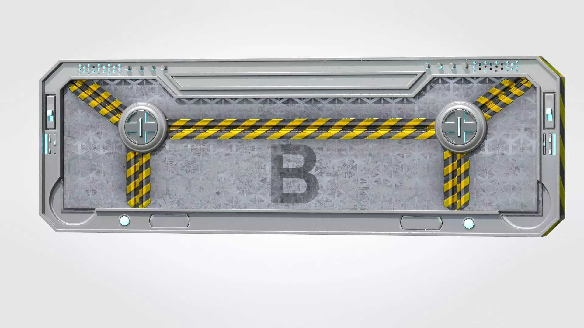 Sci-fi Gate B Low-poly 3D model