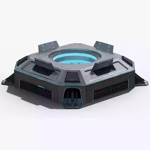 Animated Sci-fi Teleporter Platform Low-poly 3D model