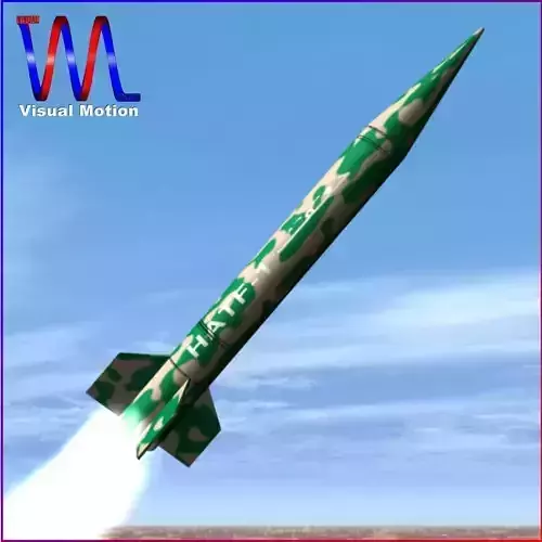 Hatf-I Ballitic Missile Low-poly 3D model