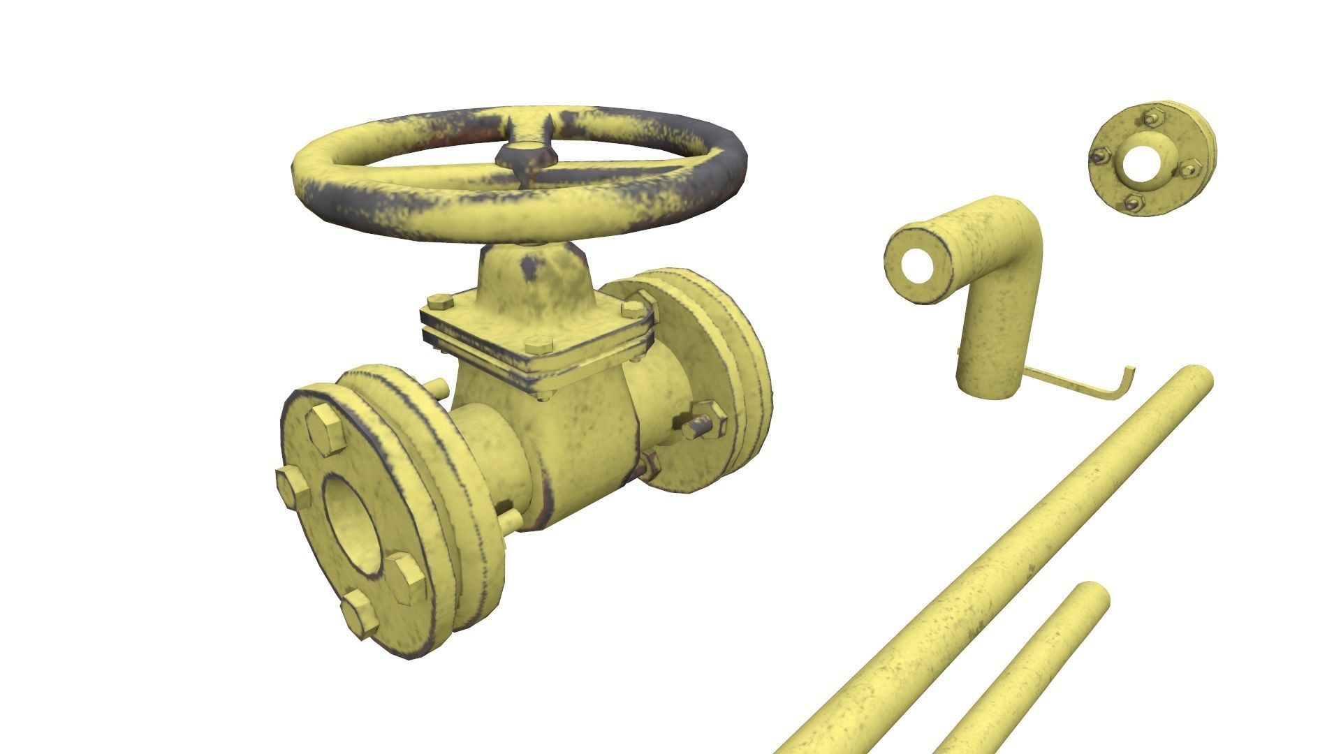 pipe set Low-poly 3D model_3