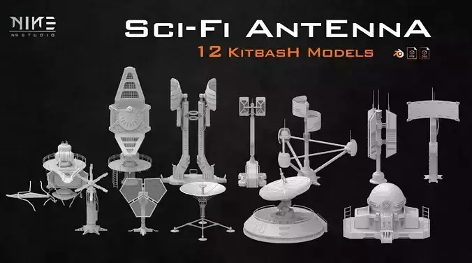 Sci-fi Antenna 3D model Sci-fi Antenna 3D model