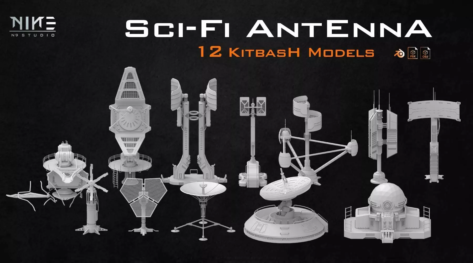 Sci-fi Antenna 3D model_0