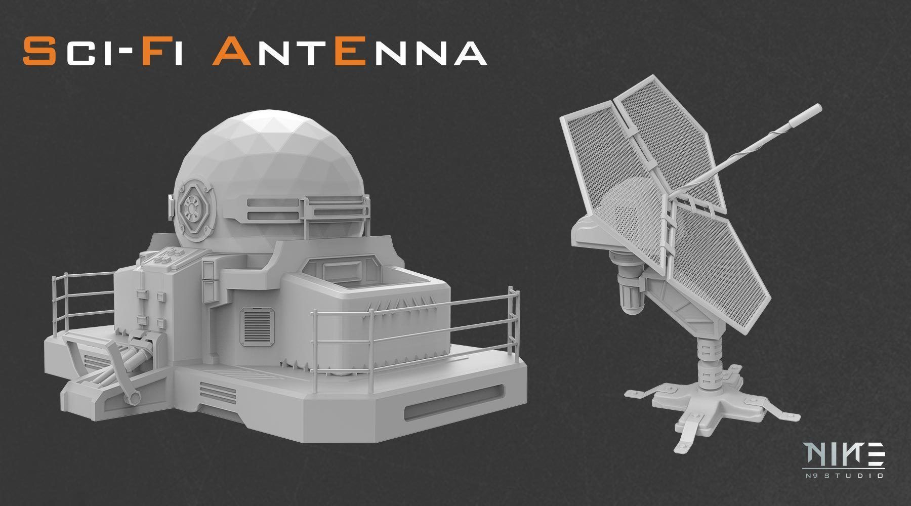 Sci-fi Antenna 3D model_4