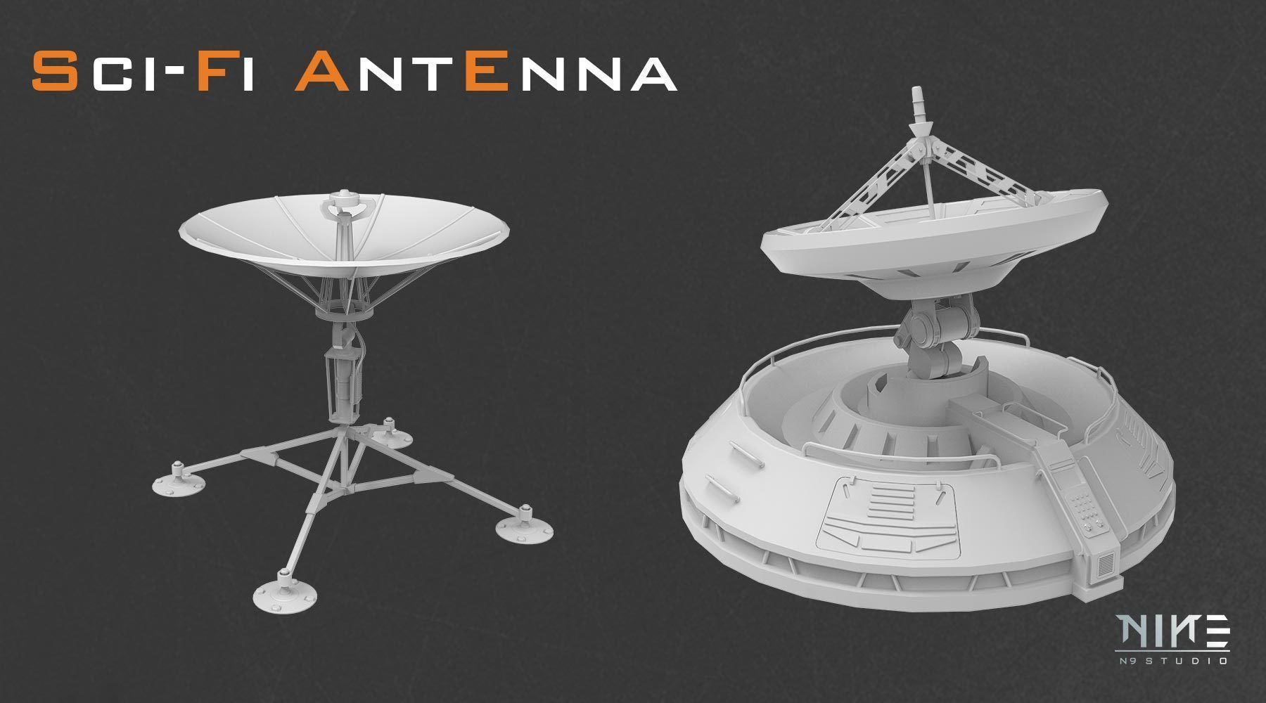 Sci-fi Antenna 3D model_5