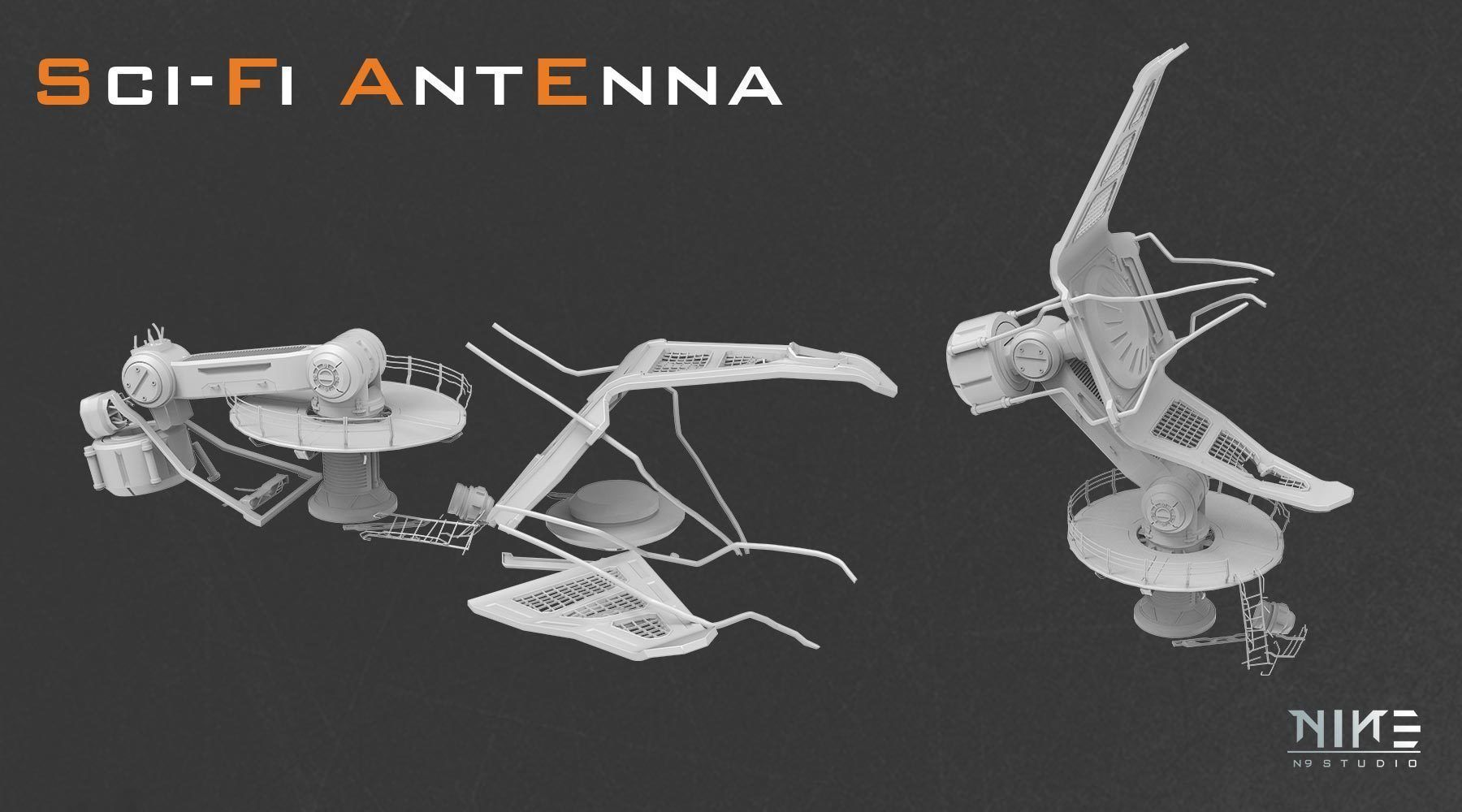 Sci-fi Antenna 3D model_6