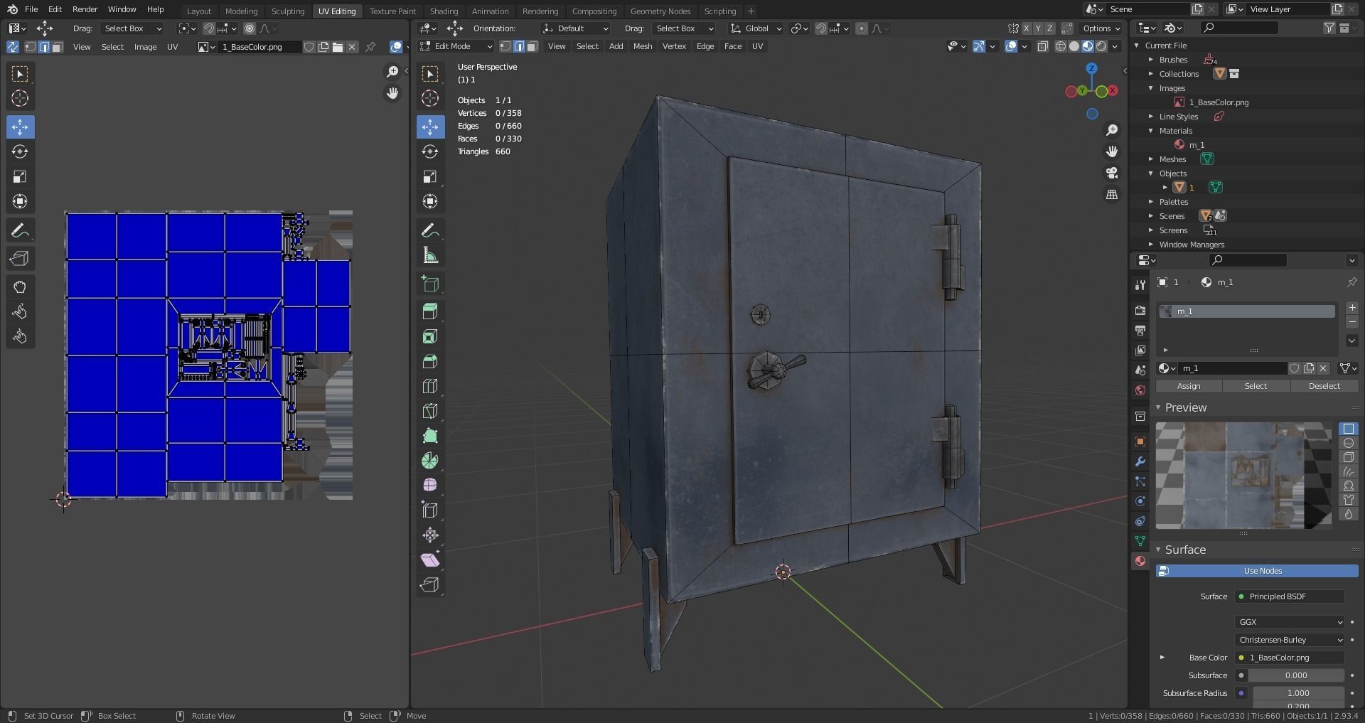  metal safe Low-poly 3D model_9