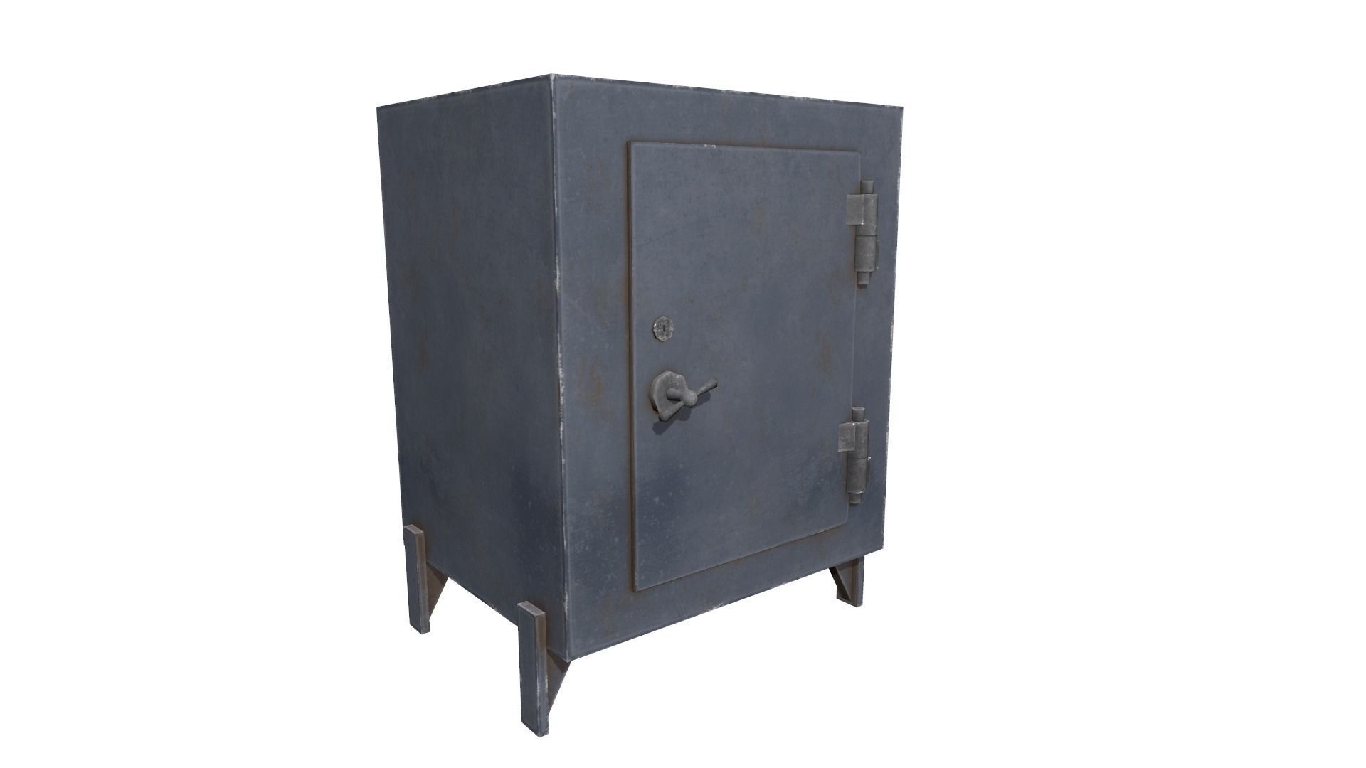  metal safe Low-poly 3D model_2