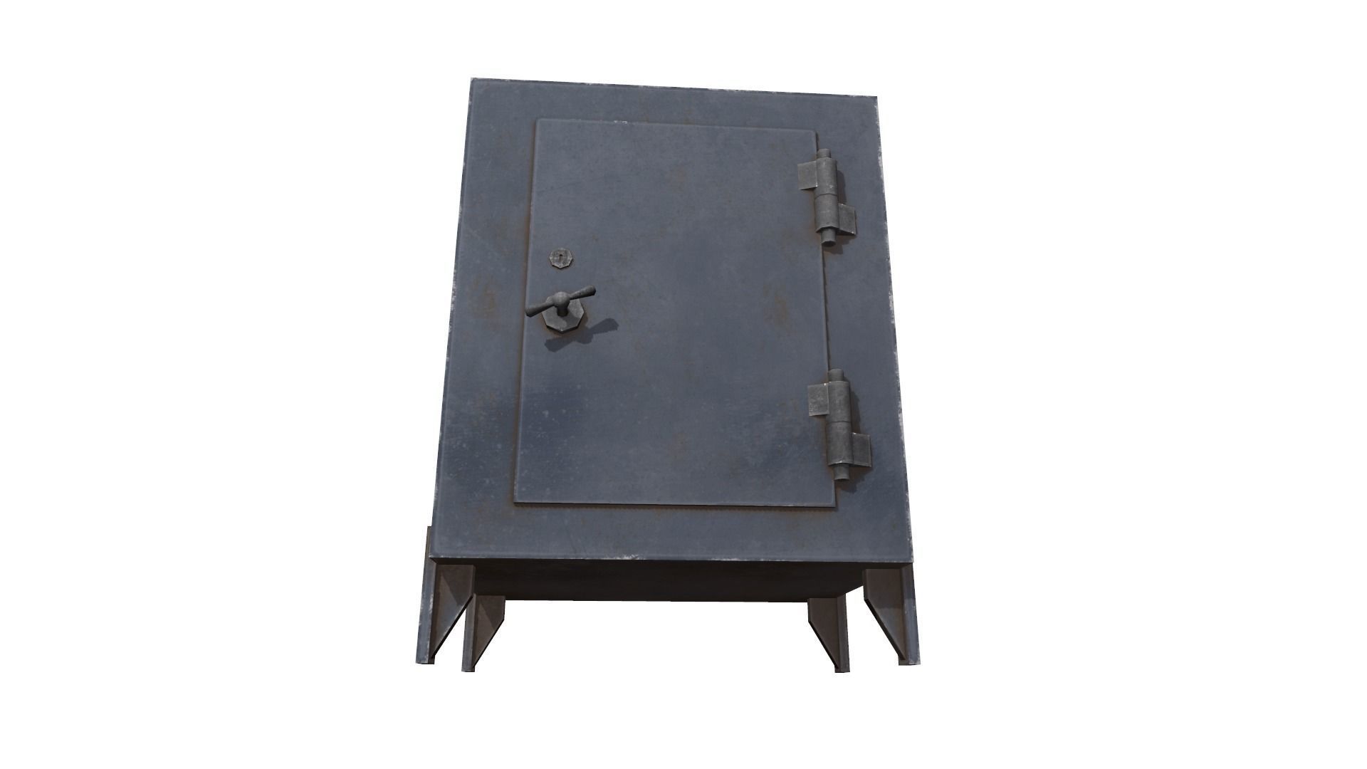  metal safe Low-poly 3D model_4