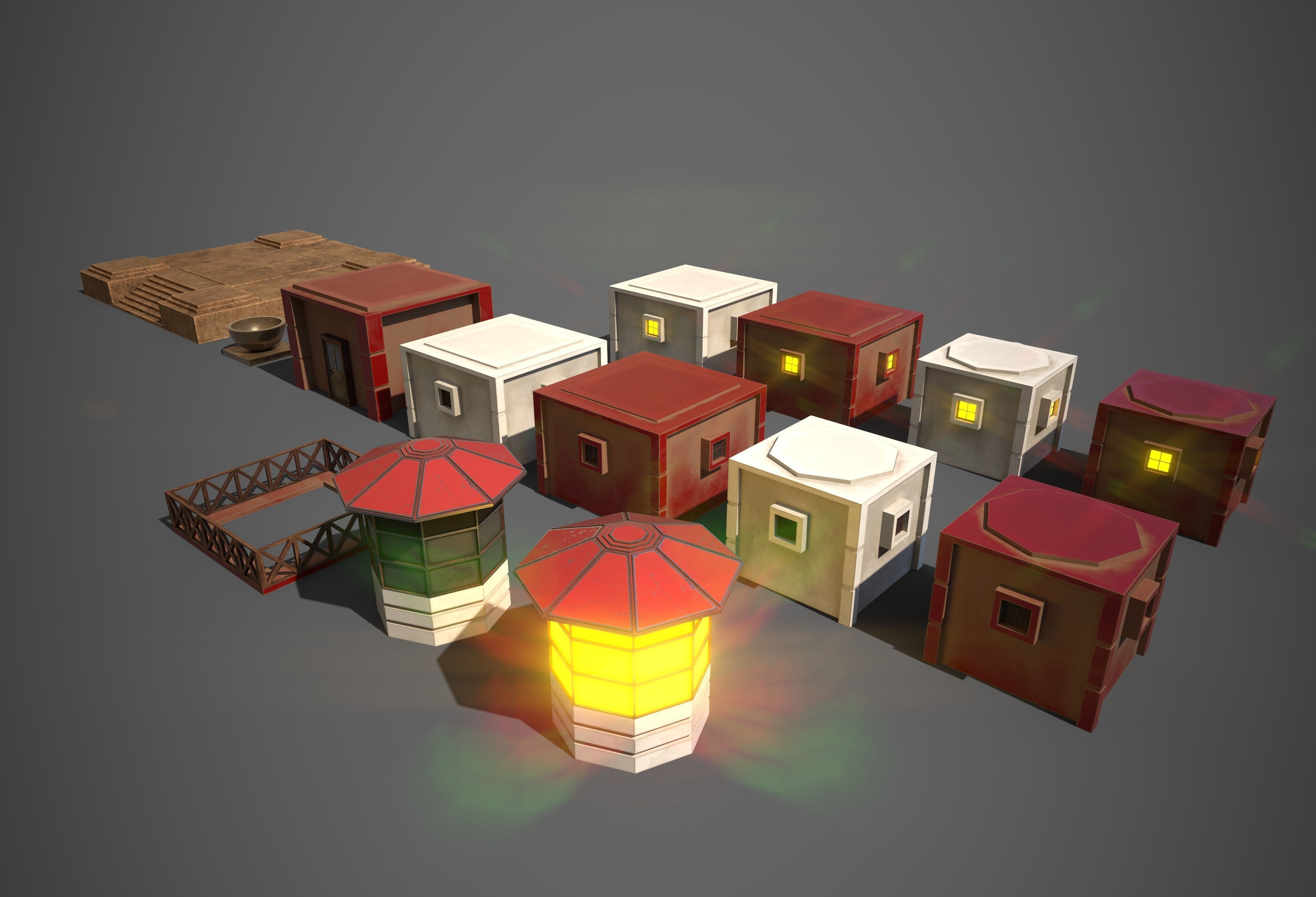 Light House Modular Kit Low-poly 3D model_8