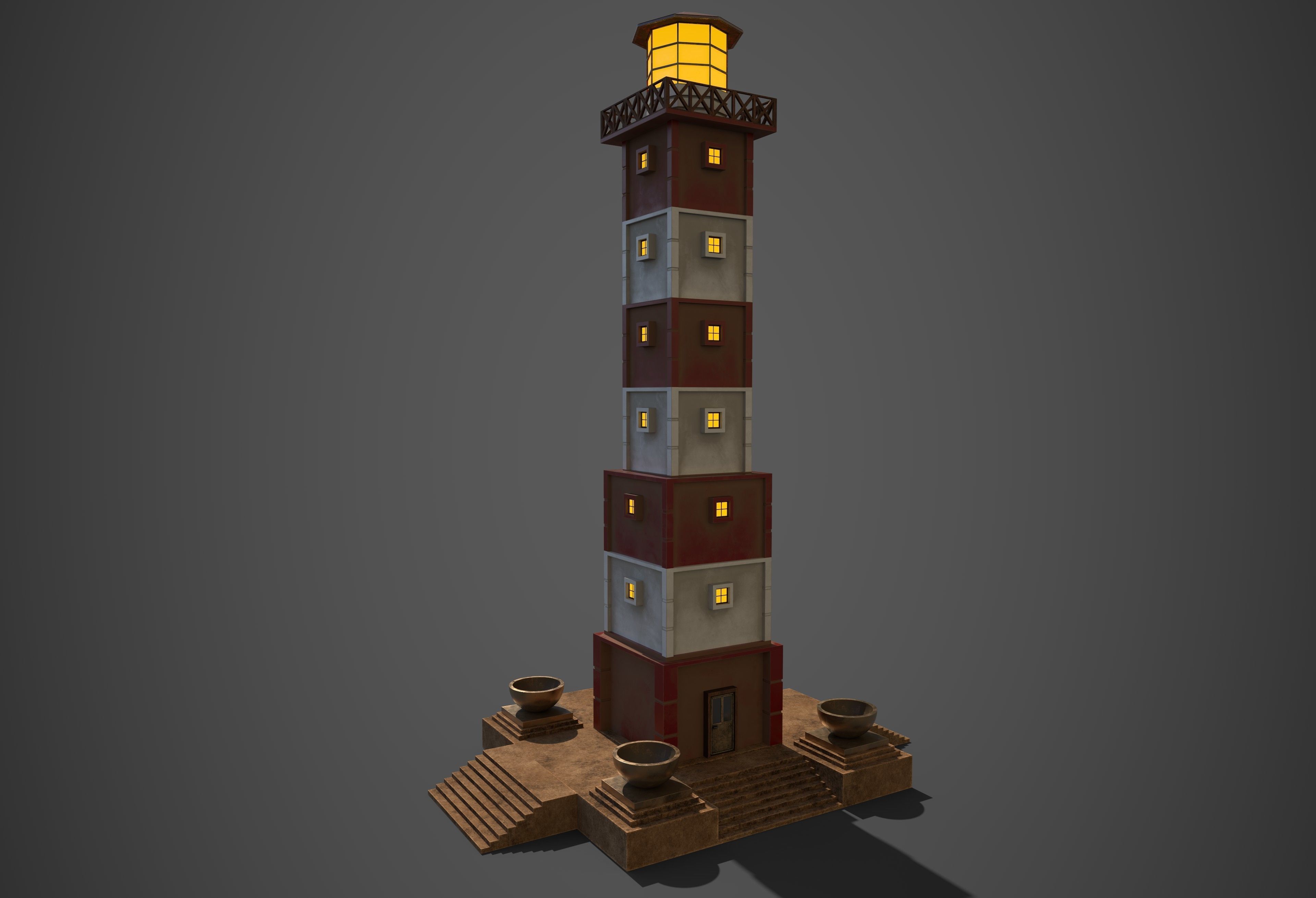 Light House Modular Kit Low-poly 3D model_6