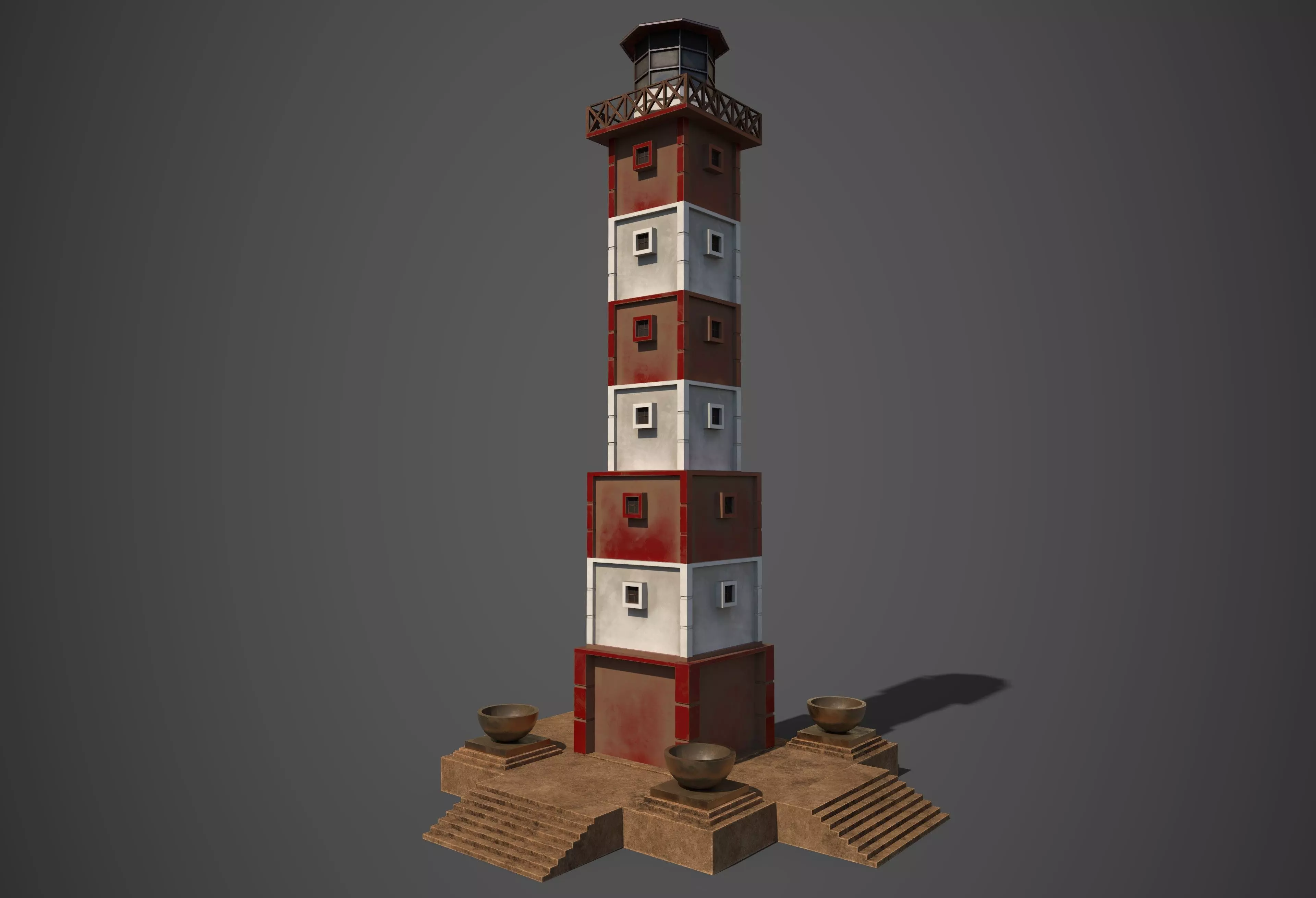 Light House Modular Kit Low-poly 3D model_0