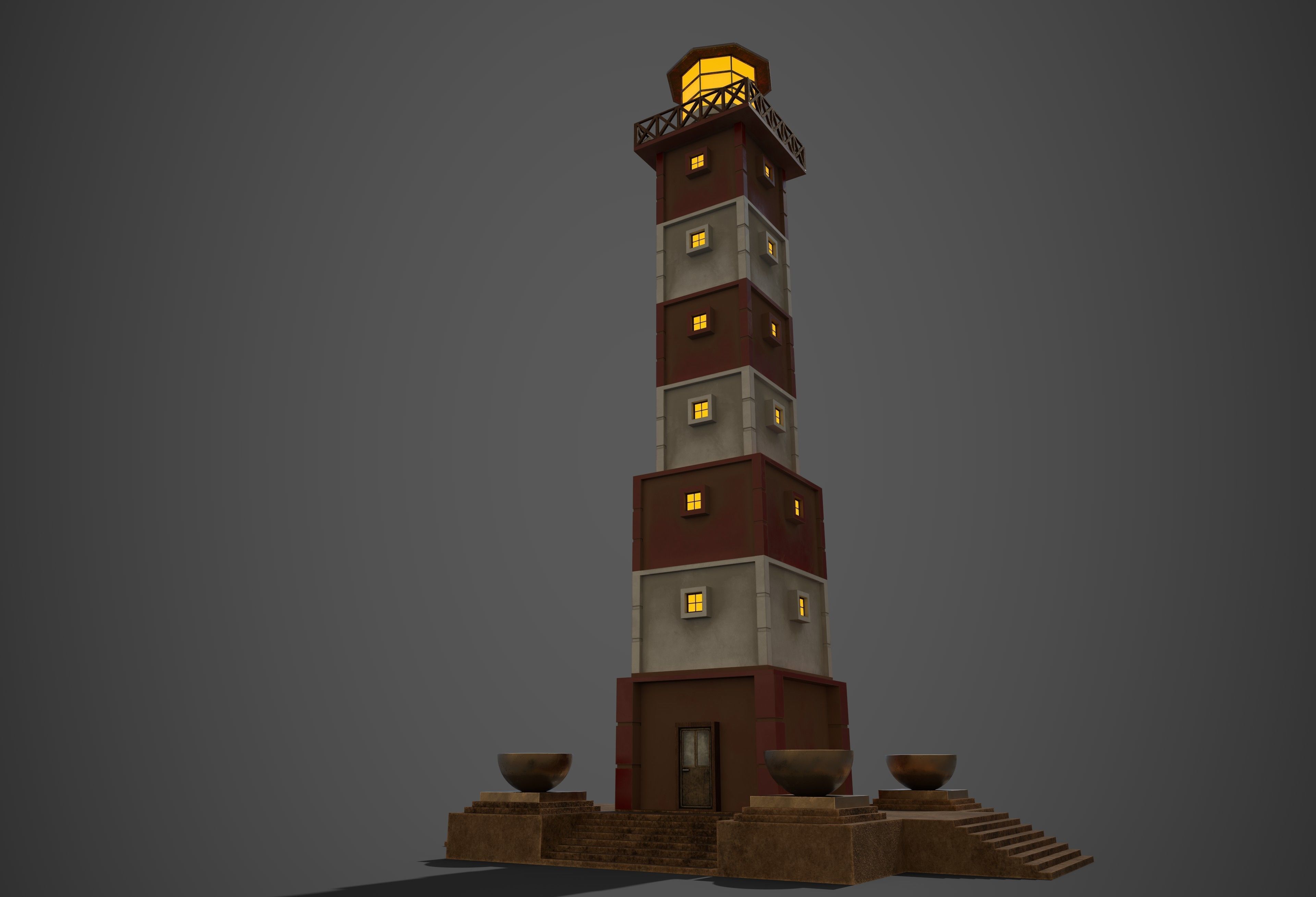 Light House Modular Kit Low-poly 3D model_5