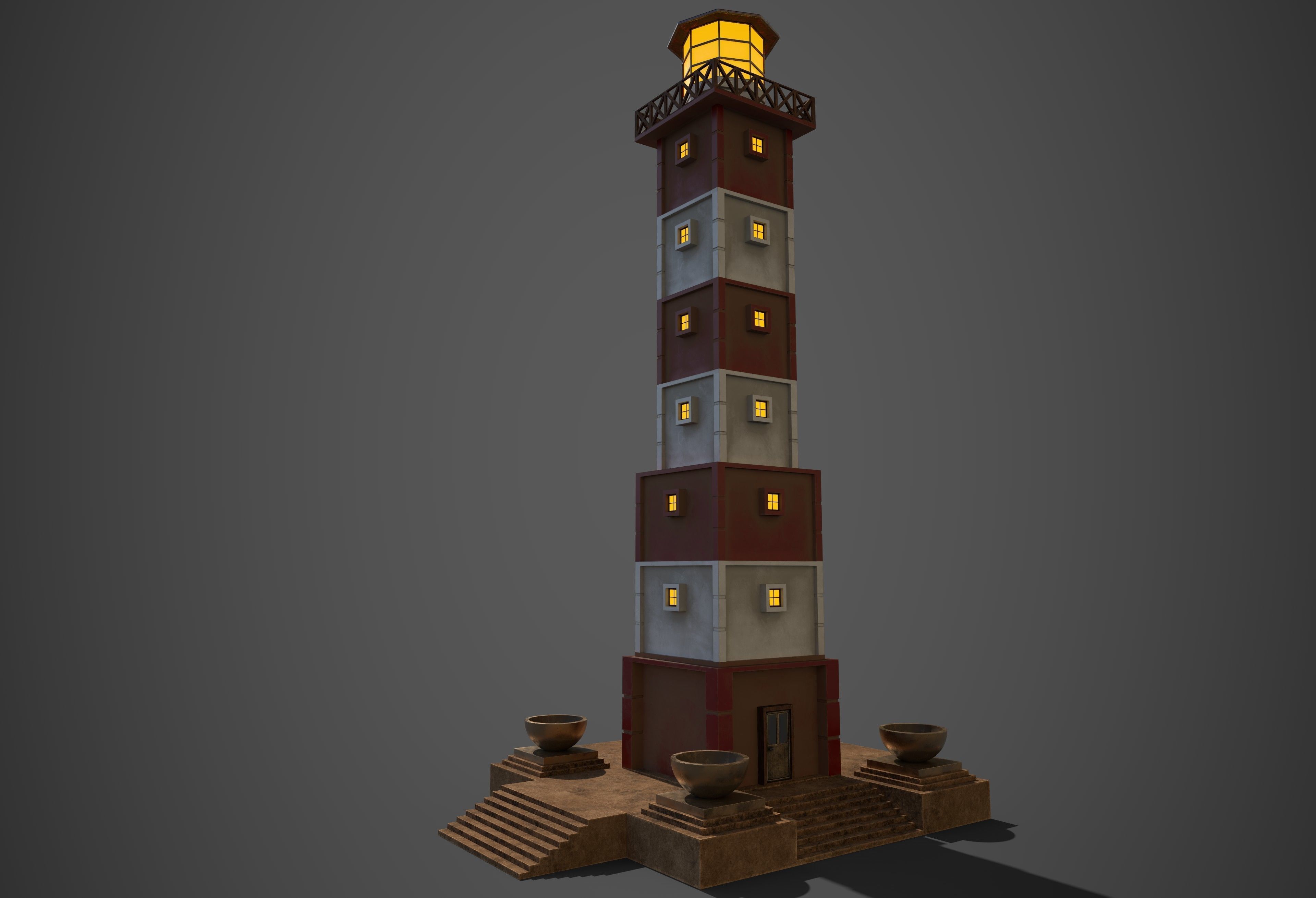 Light House Modular Kit Low-poly 3D model_4