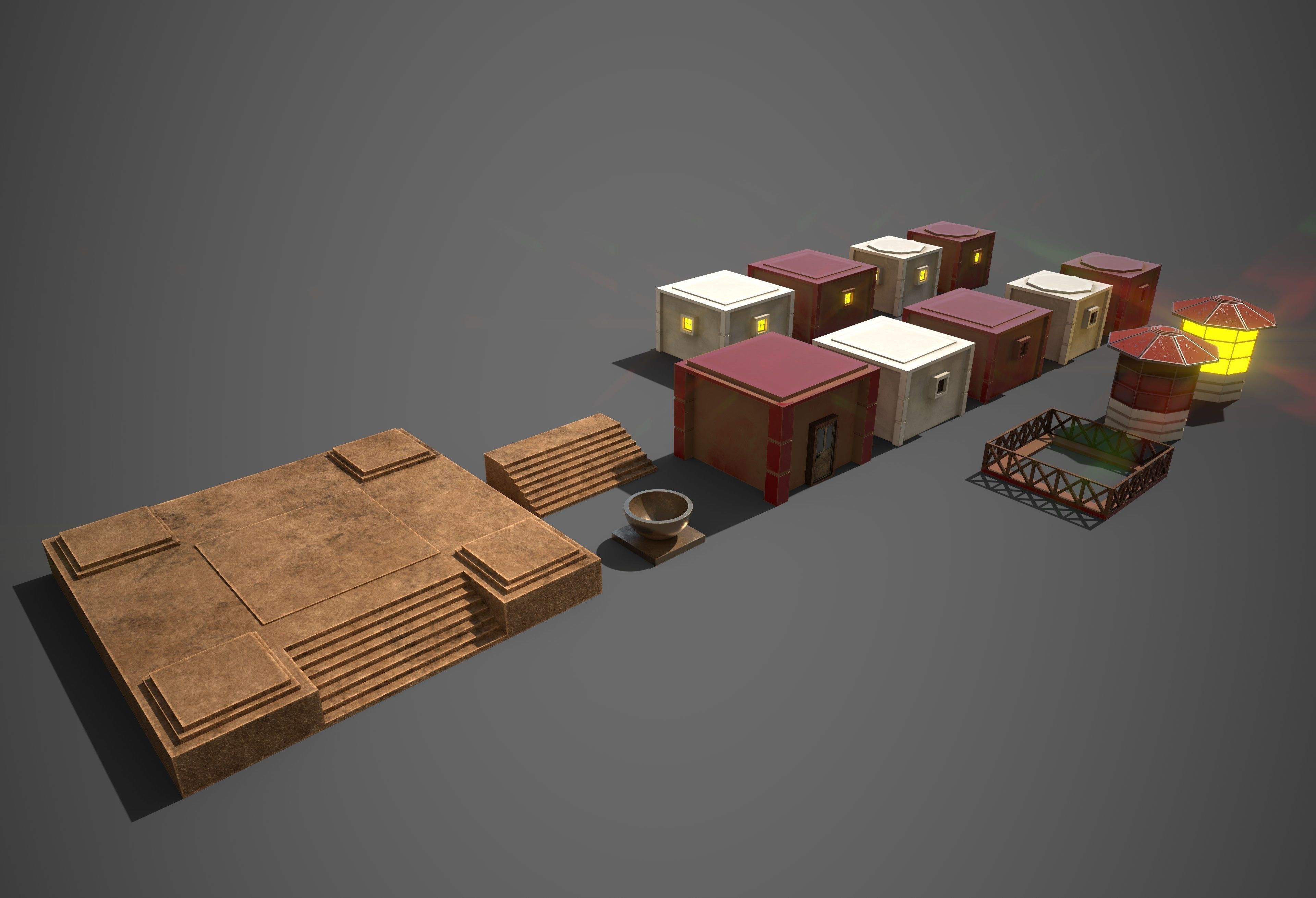 Light House Modular Kit Low-poly 3D model_7